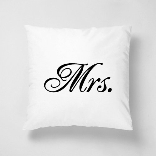 62icon Mrs.夫人尊稱40x40cm短絨抱枕/枕套 - 情人節/結婚禮物