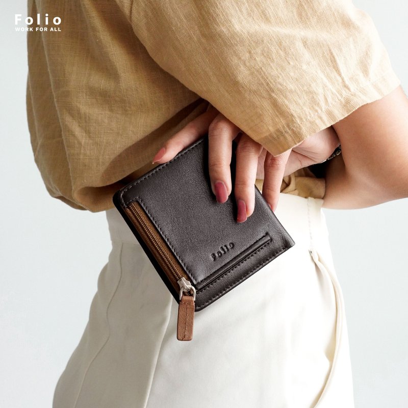 FOLIO: Myra Coin Wallet (Two-Tone) Made of Goat Skin - 錢包/皮夾/長短夾 - 真皮 