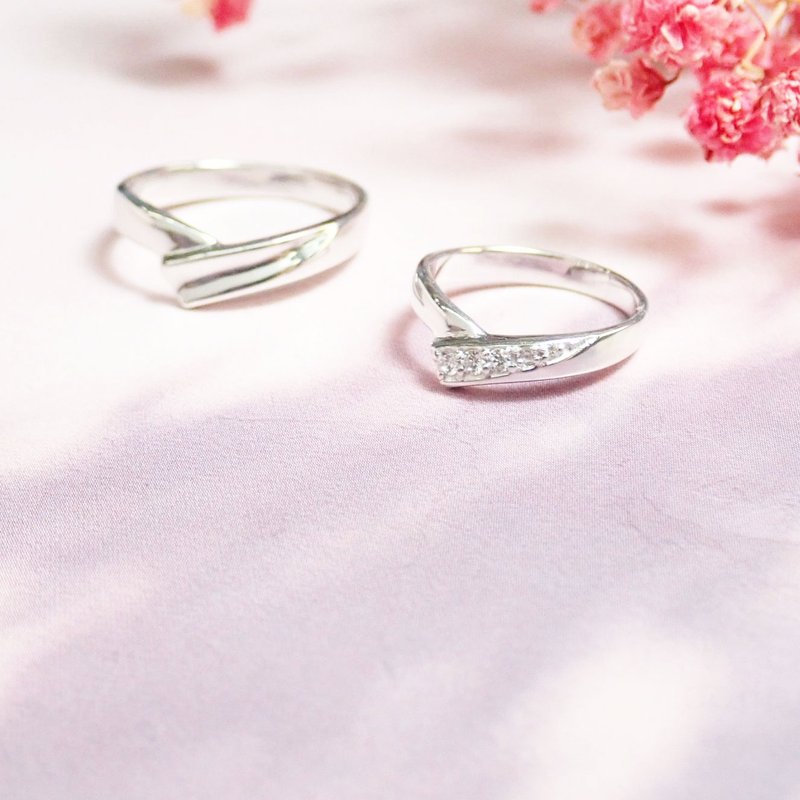 [Bifa Life] Sterling Silver Couple Ring—Heartstring Sterling Silver 925 Handmade Jewelry - แหวนคู่ - เงิน สีเงิน