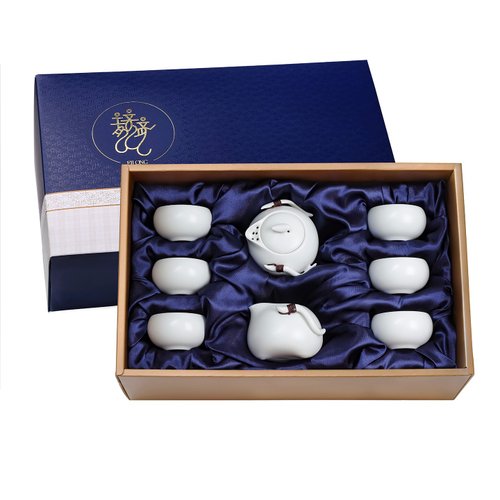 宜龍茶器 定窯巧雲8入禮盒(壺+海+6杯)