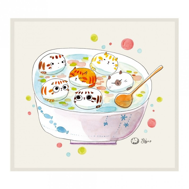 Illustrator series cat p-cat dumpling ll wipes - กล่องแว่น - เส้นใยสังเคราะห์ หลากหลายสี