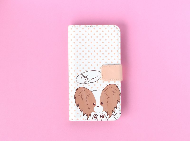 Brown papillon phone cover - 手機殼/手機套 - 其他材質 白色