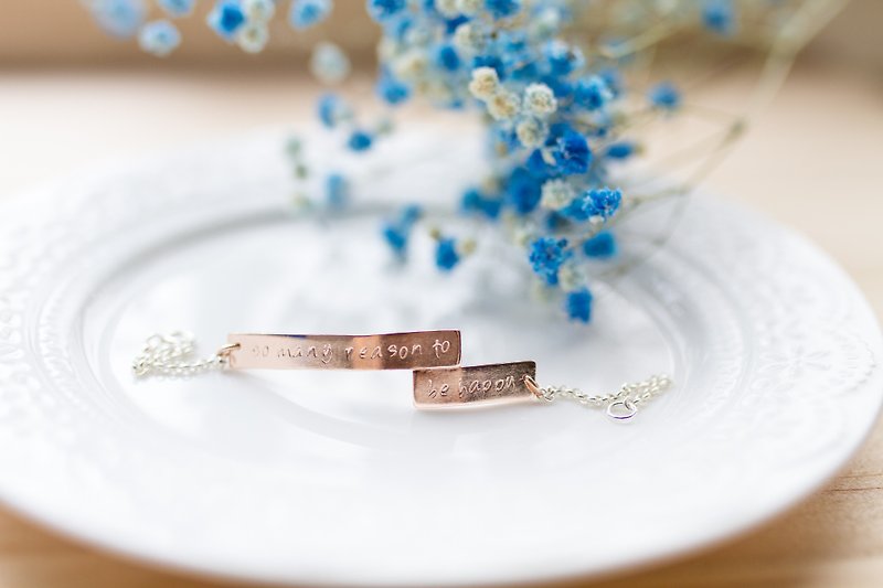 So many reason to be happy sterling silver rose gold plated bracelet - Bracelets - Other Metals Pink