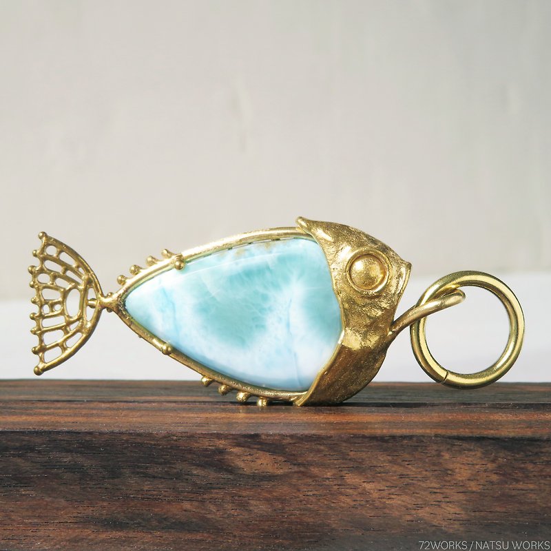 ラリマー フィッシュ チャーム / Larimar Fish charms - 吊飾 - 寶石 藍色