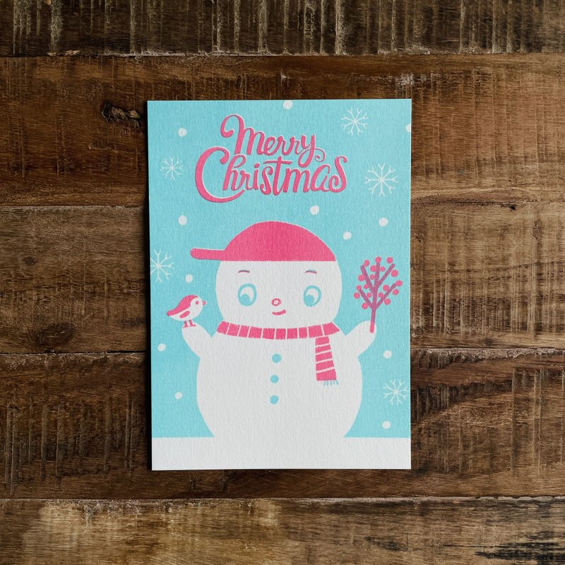 New Products/Christmas Postcards/Retro Hole Printing Postcards/Christmas Snowman - การ์ด/โปสการ์ด - กระดาษ หลากหลายสี