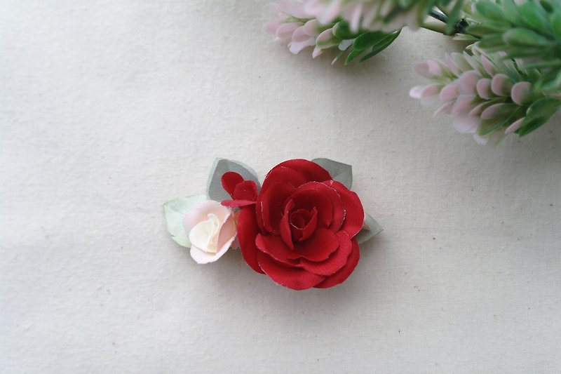 Elegant Gorgeous Camellia Fabric Flower Hair Accessories, Gift for Her HF019 - Hair Accessories - Plants & Flowers Red