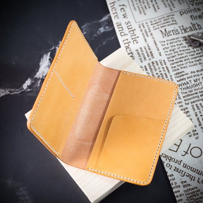 [Customized Gifts] [Passport Case/Clip/Card Holder] MISTER Handmade Leather Goods Italian Top - Passport Holders & Cases - Genuine Leather Orange
