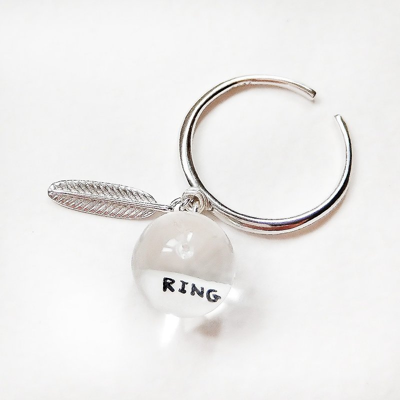925純銀 小蘋果氣泡米雕戒指【客製化刻字】可調戒圍適合各種手型 - 戒指 - 純銀 銀色