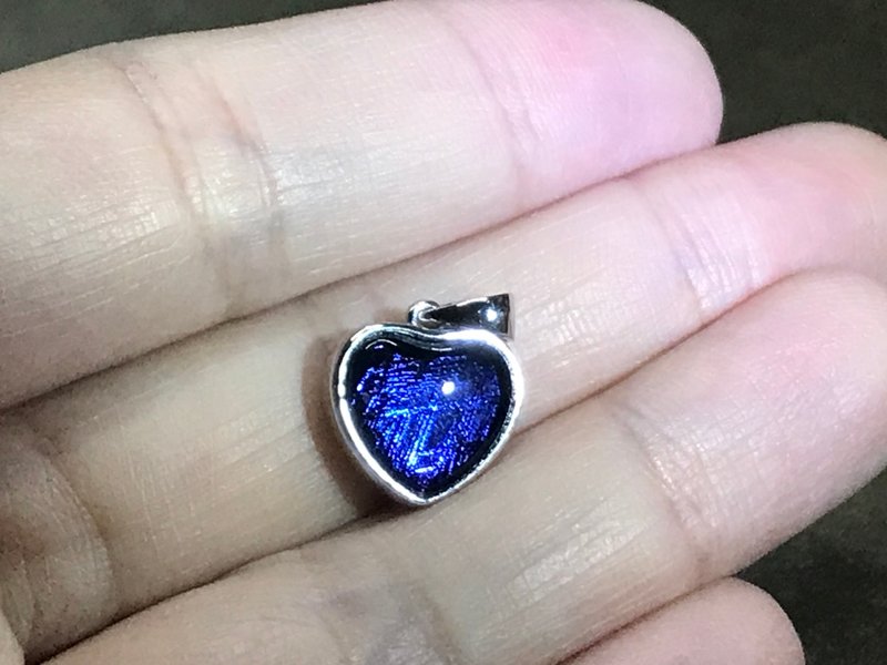 天鐵隕石Meteorite心形吊墜 藍色 情人節生日禮物 - 項鍊 - 其他材質 