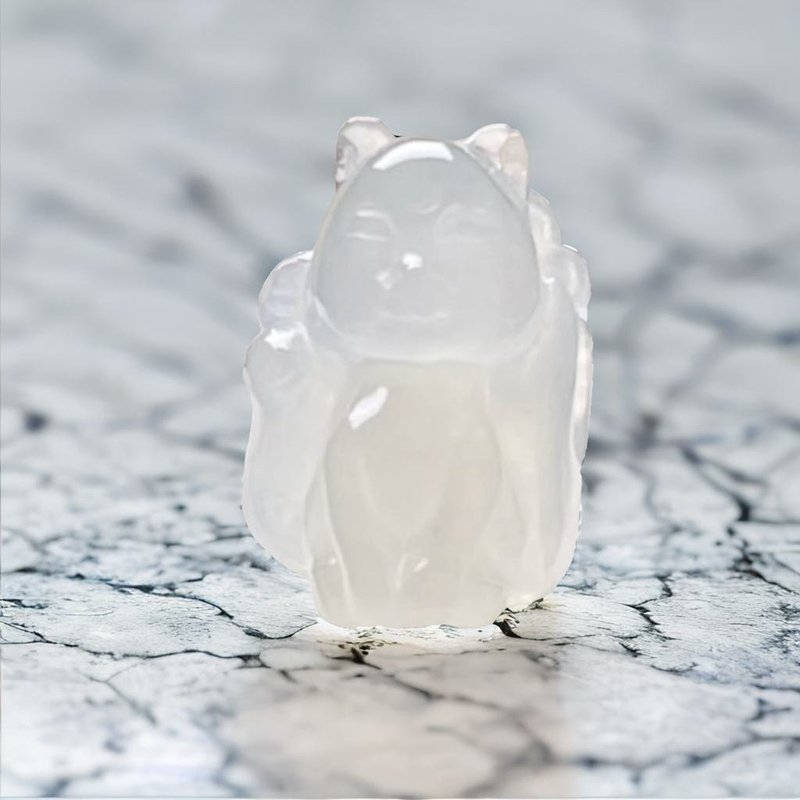 【好評】アイスジェイド 九尾の狐 天然ビルマ翡翠 Aグレード 翡翠 | ギフト対応 - 置物 - 翡翠 透明