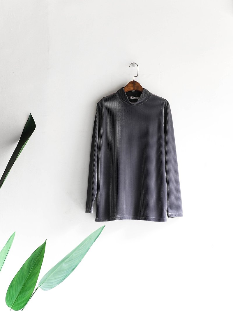 River Water Mountain - Hokkaido Gray Purple Future Science and Technology Diary antique cotton shirt shirt shirt oversize vintage - Women's Tops - Polyester Gray