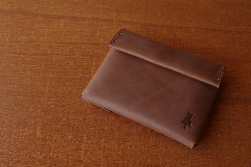 【受注生産】compact wallet  #antique brown - 長短皮夾/錢包 - 真皮 咖啡色