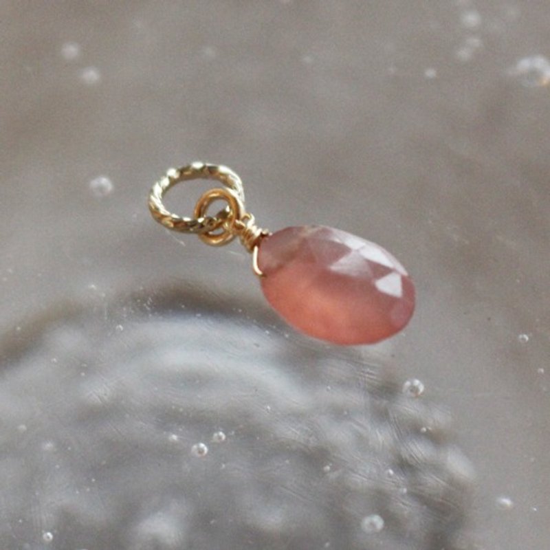 Pinkoi Proxy Purchase -  July birthstone Inca rose <pear-shaped cut> charm (K14GF) - Other - Gemstone 