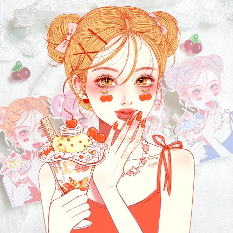 Lili sticker - 貼紙 - 紙 多色