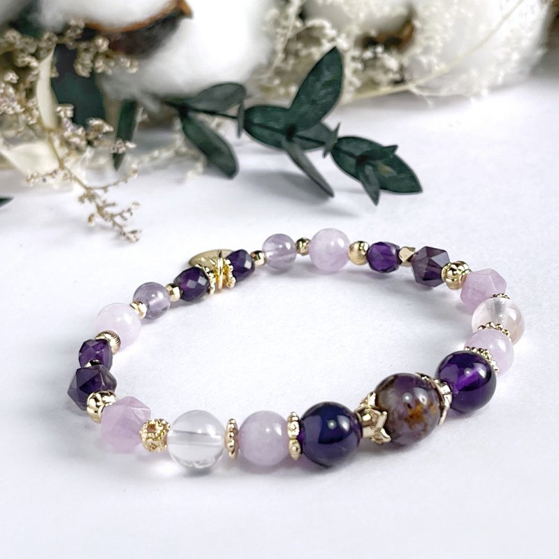 Lucky and popular amethyst purple ghost lavender amethyst rose quartz natural crystal bracelet - Bracelets - Crystal 