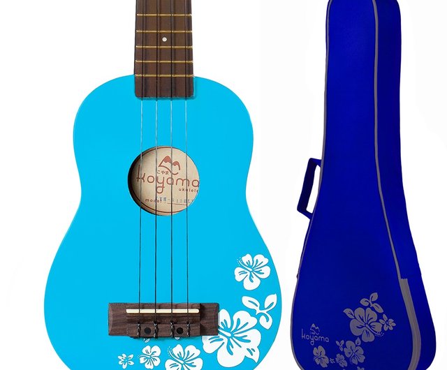 21吋ハイビスカスの花の色のウクレレパウダーブルーフローラソプラノウクレレ/ブルー - ショップ koyama-ukuleles ギター・楽器 -  Pinkoi