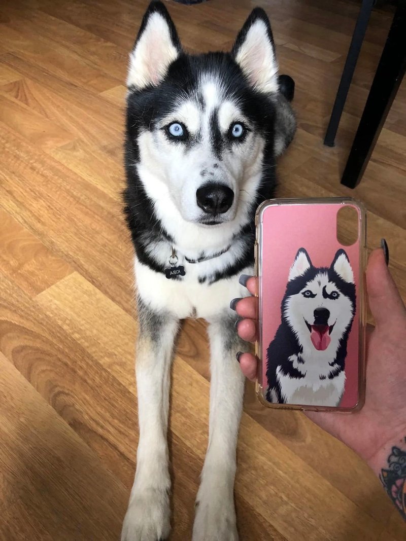 個性化手工寵物自畫像手機殼 客製化手繪iPhone手機殼毛孩子肖像 - 手機殼/手機套 - 其他材質 多色