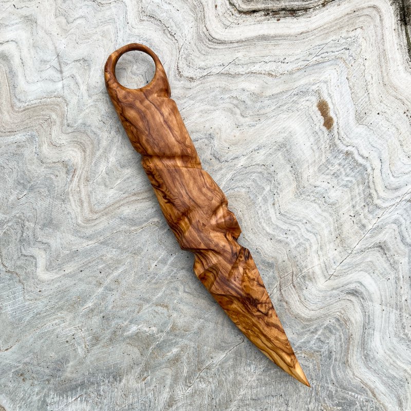 我販劍　妖爪刀　雷殲忒　手工木劍　藝術木刀　魔劍紙鎮 - 擺飾/家飾品 - 木頭 橘色