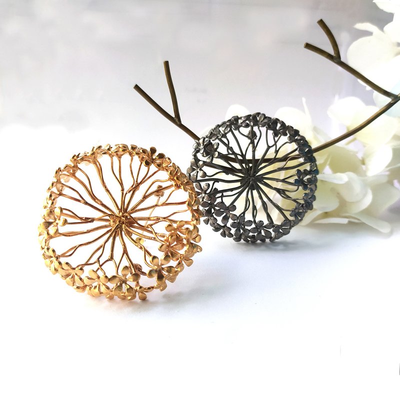 【雙11折扣】Brooch and  Necklace Flower Pendant Jewelry Gifts Handmade - 胸針 - 其他金屬 卡其色