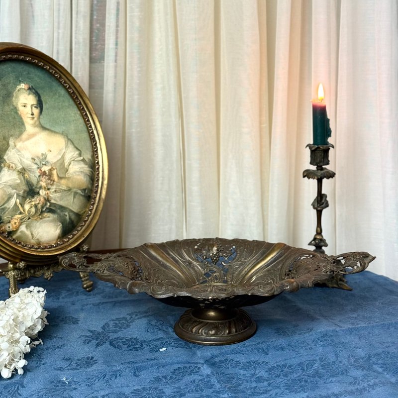 * 50822-絕美法國百年新藝術風格高腳盤 - 居家收納/收納盒/儲物盒 - 其他金屬 