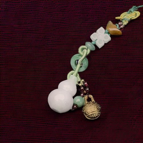 瓔珞珠寶盒 E.L.Jewelry Box 【福祿】飄綠翡翠葫蘆編織吊飾 | 天然緬甸玉翡翠A貨 | 送禮