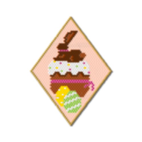 NatiAStore Chocolate Hare Peyote Pod / Beading PDF Pattern / Seed Beads Easter Ornament