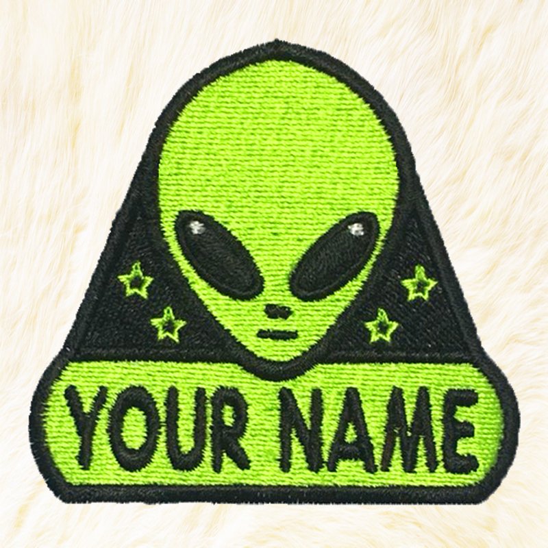 Alien Personalized Iron on Patch Your Name Your Text Buy 3 Get 1 Free - 編織/刺繡/羊毛氈/縫紉 - 繡線 綠色