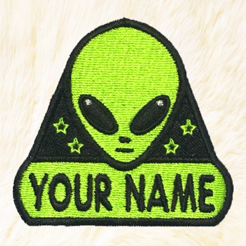 24PlanetsStudio Alien Personalized Iron on Patch Your Name Your Text Buy 3 Get 1 Free
