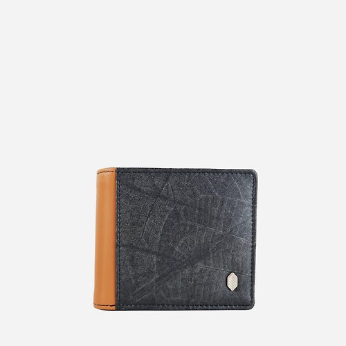 THAMON VEGAN COIN WALLET - Black and Walnut Brown and black