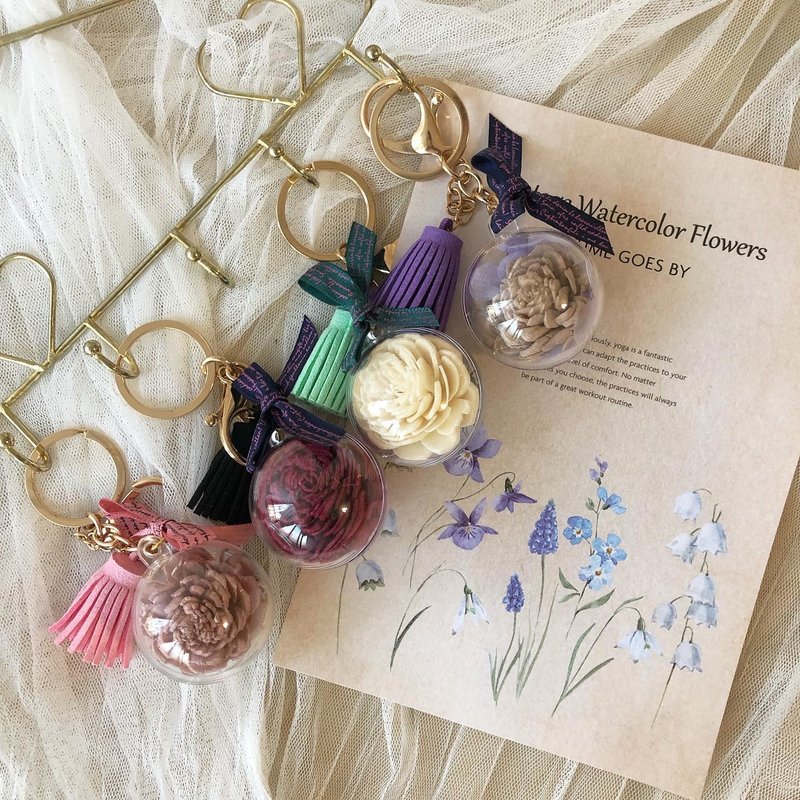 玫瑰花球掛飾 索拉花4色 禮物 婚禮小物 - 乾燥花/永生花 - 植物．花 多色