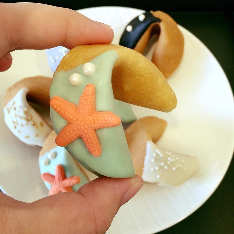 Starfish Fortune Cookie 10 into - Handmade Cookies - Fresh Ingredients Green