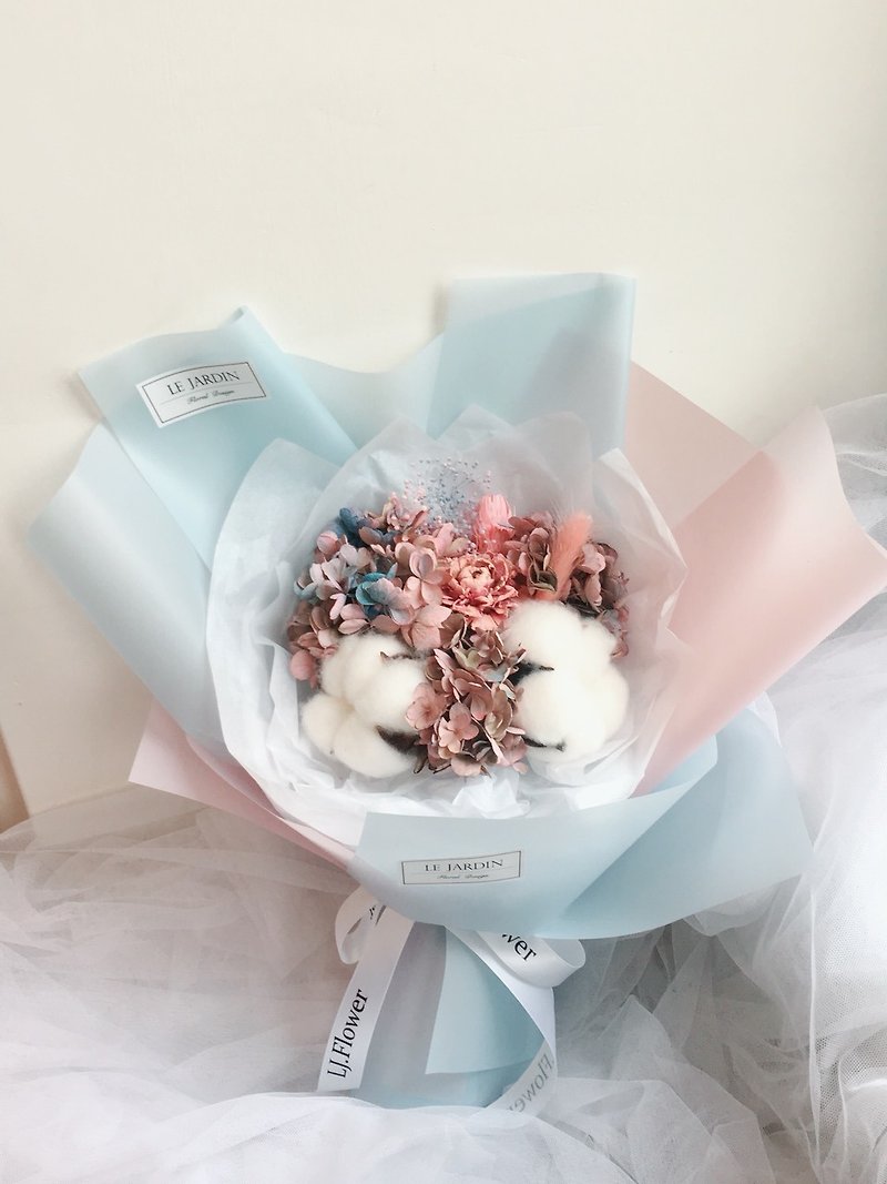 Le Jardin Dream Unicorn Feather Blue Powder Korean Hand-made Dry Bouquet Valentine's Day Birthday Gift - Plants - Plants & Flowers 