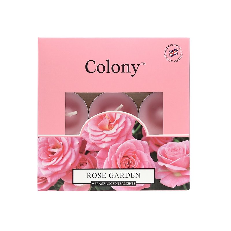 British candle Colony series rose garden 9 into mini candle 9 into - Candles & Candle Holders - Wax Red