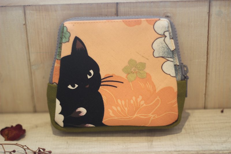 Handmade Handmade. Black Cat Flower Series. Pocket bag - Toiletry Bags & Pouches - Cotton & Hemp Black