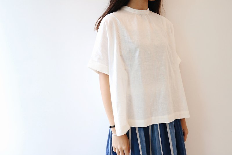 cotton and linen shirt - Women's Tops - Cotton & Hemp White