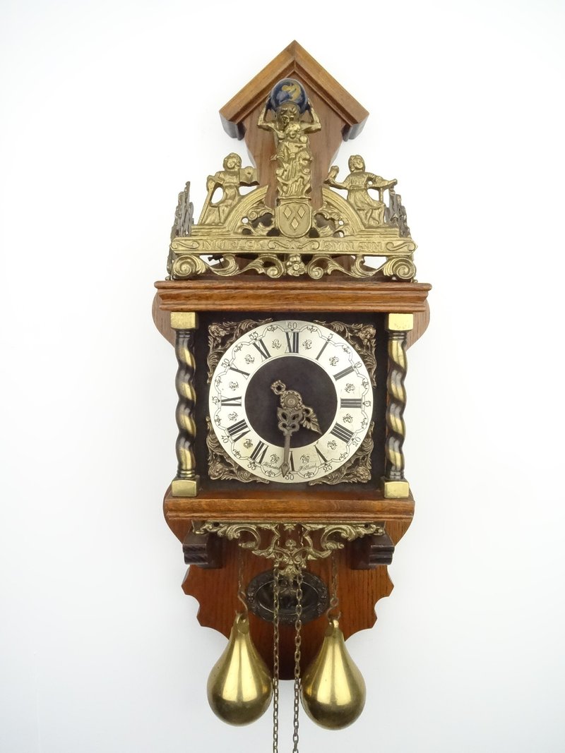 Zaanse Dutch Wall Clock Vintage Antique 8 day (Warmink WUBA Junghans Era) - 時鐘/鬧鐘 - 木頭 咖啡色