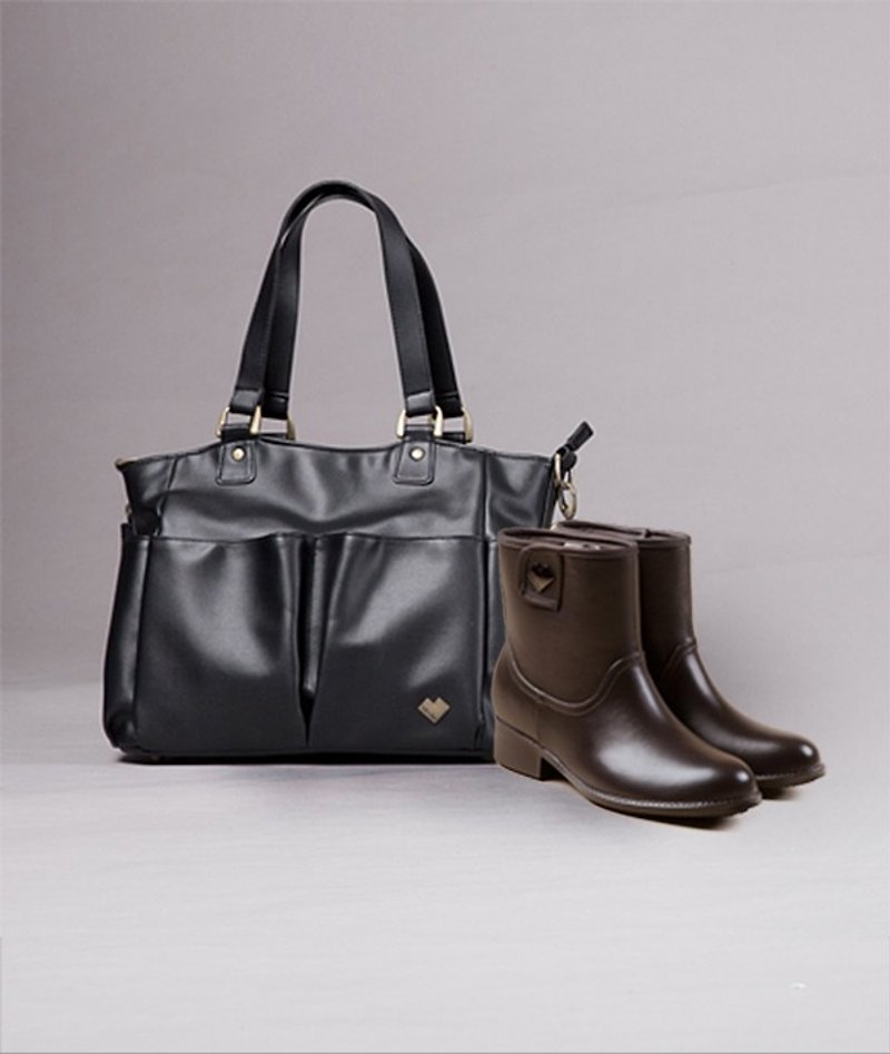 Pack price limit of $ 4999. [Rainy season] England Duantong boots _ seamless chocolate coffee BAG FOR XIN [+] OL fashion mother bag - Women's Booties - Paper Brown