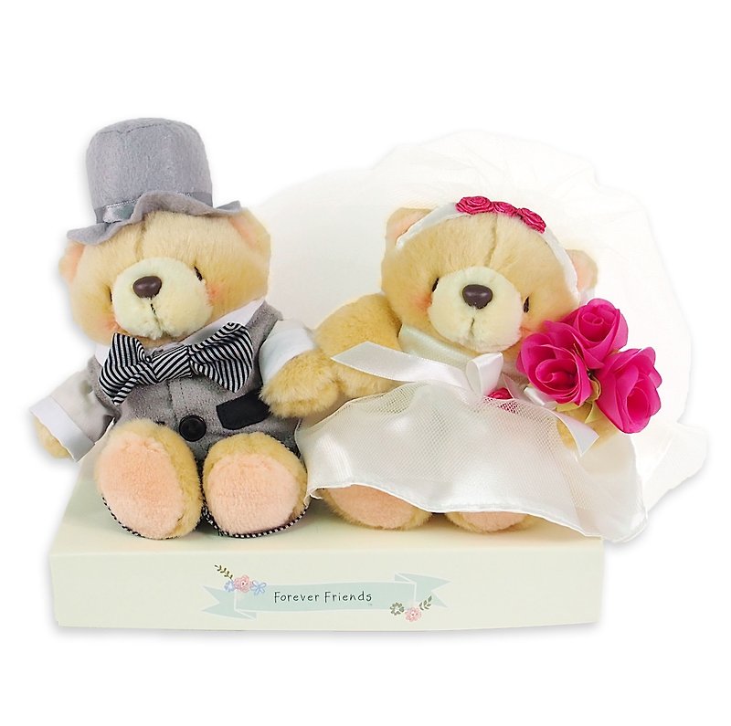 FF 4.5 Inch Fleece British Wedding Pair Bears - วัสดุห่อของขวัญ - กระดาษ หลากหลายสี