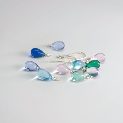 Enchant Jewelry 多色選擇 - Candy Jewelry 925純銀琉璃耳環 耳勾 (可改無痛耳夾)