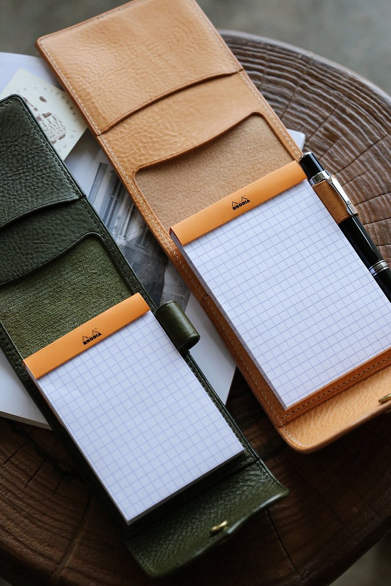 luckyfive Mbox soft vegetable tanned leather notebook book cover rhodiaN11/12 note book set - สมุดบันทึก/สมุดปฏิทิน - หนังแท้ 