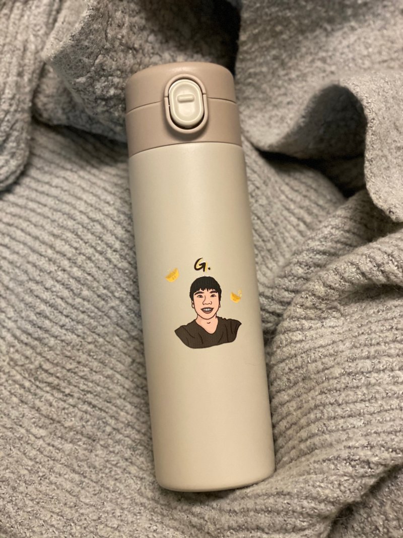 【客製保溫瓶】Rico輕量陶瓷彈跳杯/卡其色/500ml - 保溫瓶/保溫杯 - 其他材質 卡其色