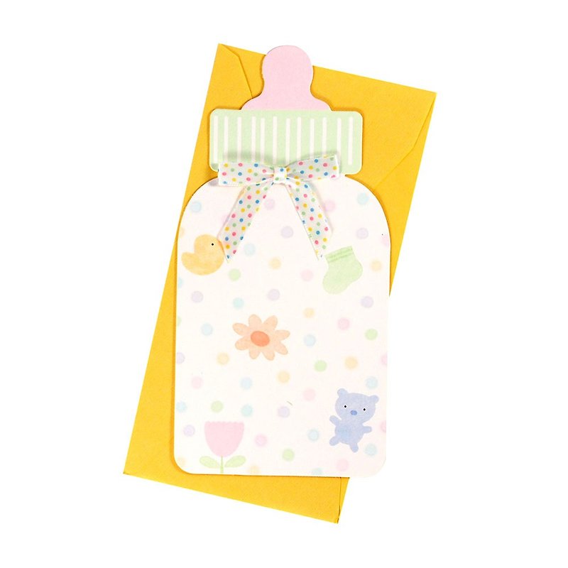 Three-dimensional baby bottle [Hallmark-EC card baby congratulation] - Cards & Postcards - Paper Multicolor