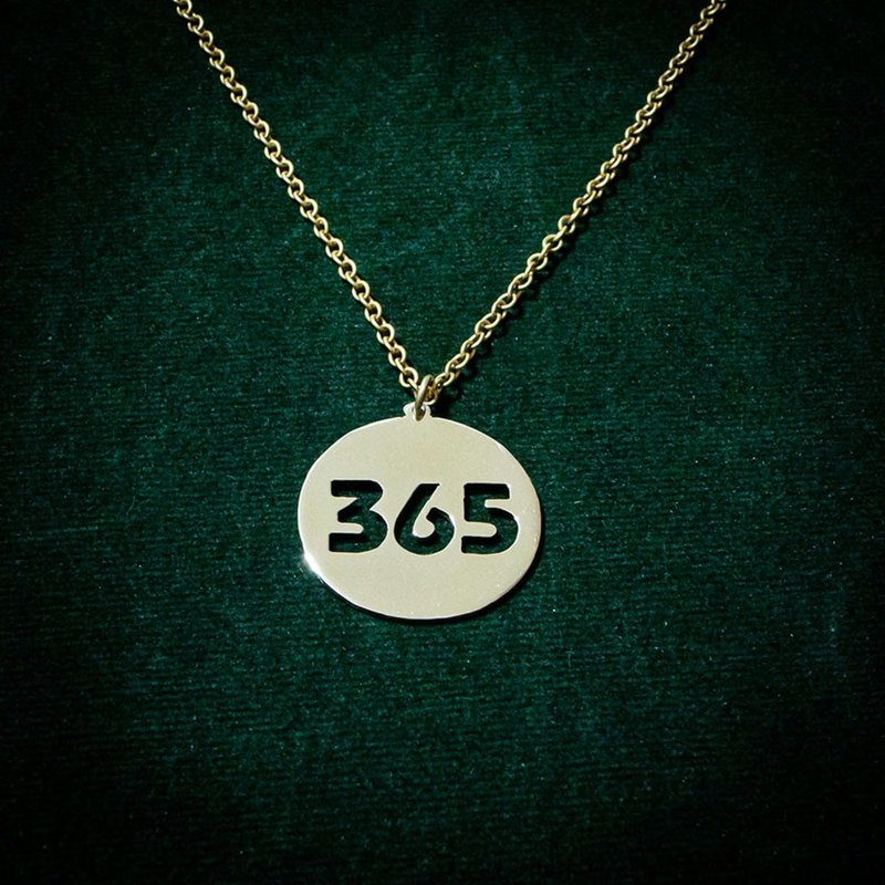 Made to order - Customize number in round pendant - 項鍊 - 銅/黃銅 銀色