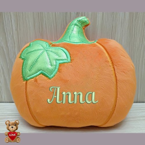 Tasha's craft Personalised embroidery Plush Soft Toy Haloween Pumpkin