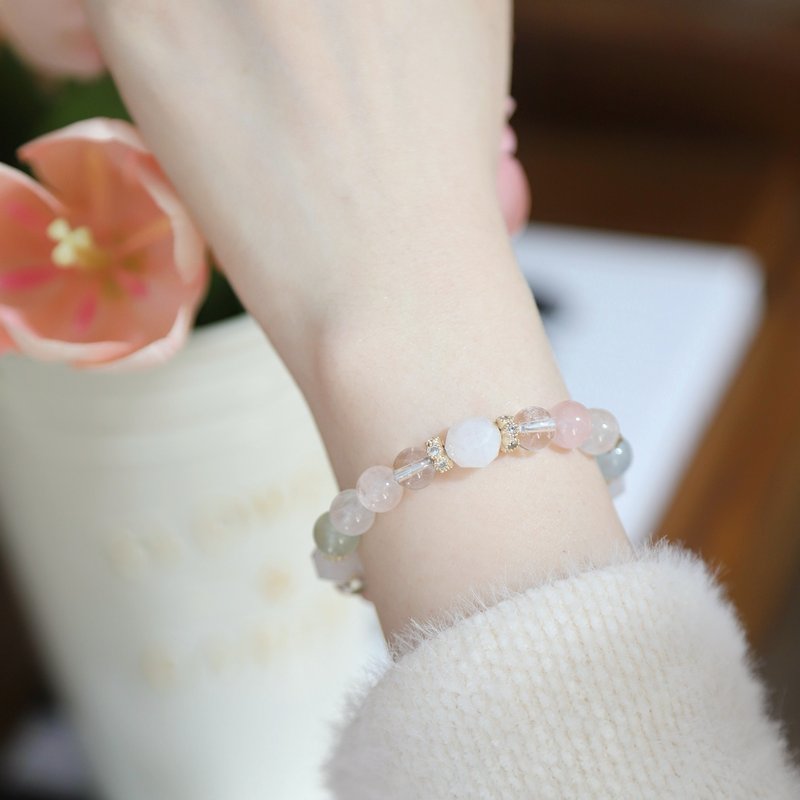 彩摩根石 白幽靈 水晶手串/聖誕禮物 閨蜜禮物 - 手鍊/手環 - 水晶 多色
