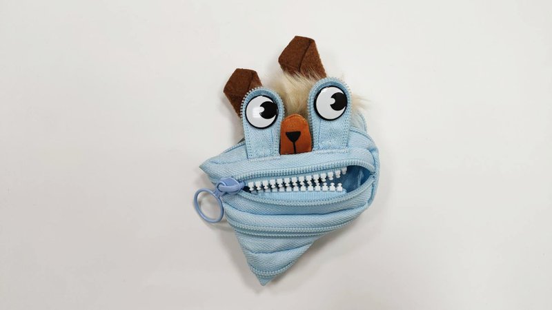 zipit monster zipper coin purse - dog blue - กระเป๋าใส่เหรียญ - เส้นใยสังเคราะห์ สีน้ำเงิน