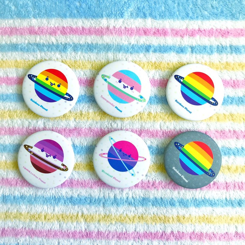 Rainbow brooch/key ring-rainbow series-LGBTQ proud planet - Badges & Pins - Plastic Multicolor