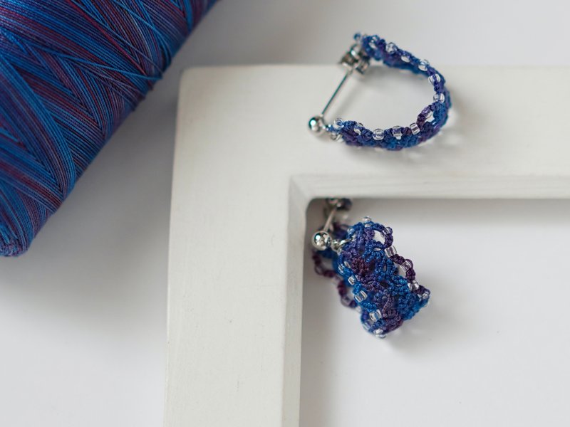 loop Midnight blue - Earrings & Clip-ons - Cotton & Hemp 