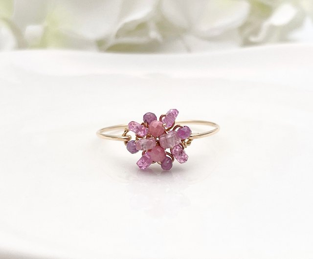 Bijou bouquet - ピンクサファイア ピンクスピネル ロードナイトの