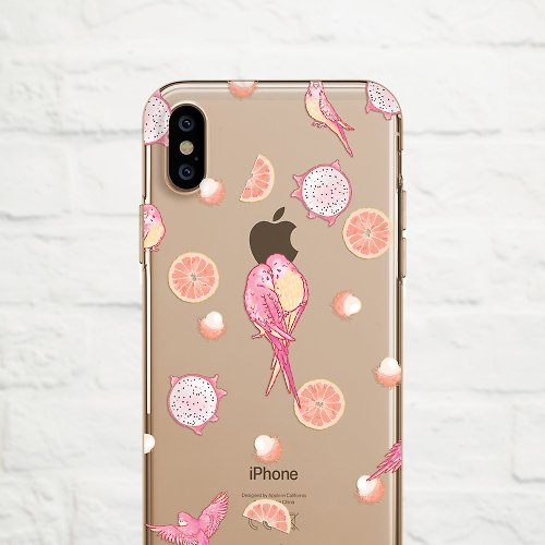 OneLittleForest 粉紅小鸚鵡-防摔透明軟殼- iPhone, Samsung
